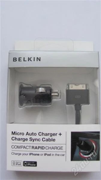 Лот: 865568. Фото: 1. АЗУ Belkin для iPhone4. Зарядные устройства, блоки питания, адаптеры сетевые для смартфонов