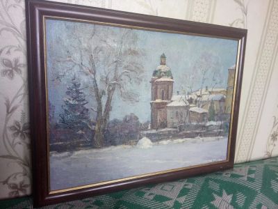 Лот: 11710662. Фото: 1. Картина Дмитрия Якуценя Зима в... Картины, гравюры