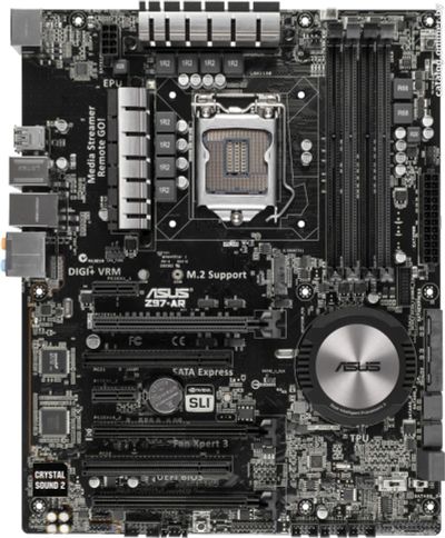 Лот: 11504015. Фото: 1. Топовая мать под 1150: ASUS Z97-AR... Материнские платы