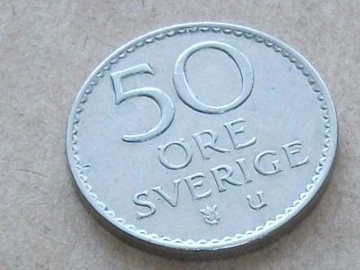 Лот: 13290817. Фото: 1. Монета 50 эри оре ере Швеция 1963... Европа