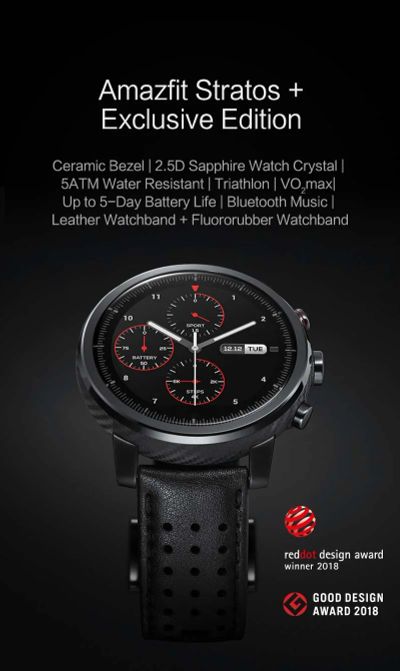 Лот: 19183589. Фото: 1. Amazfit Stratos + (A1619s / 2s... Смарт-часы, фитнес-браслеты, аксессуары
