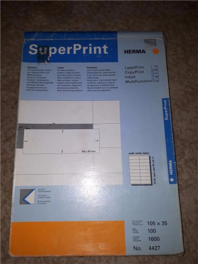 Лот: 10486146. Фото: 1. herma superprint 4427 Labels Premium... Бумага