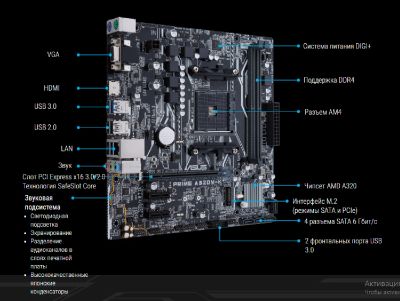 Лот: 15798752. Фото: 1. PRIME A320M-K AM4 под Ryzen Полный... Материнские платы