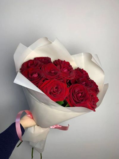 Лот: 25801850. Фото: 1. 6. Букет из красных роз быстрые... Свежие цветы