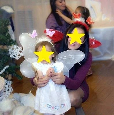 Лот: 6495847. Фото: 1. Бабочка, крылья белые + рожки... Детские карнавальные, праздничные костюмы