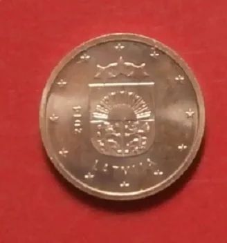 Лот: 18284093. Фото: 1. Латвия 2 евроцента 2014 С 1 рубля. Европа