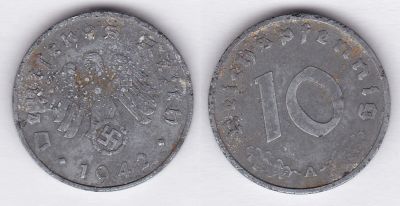 Лот: 3273819. Фото: 1. Германия 10 пфенигов 1942А. Германия и Австрия