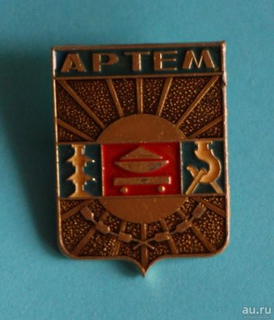 Лот: 9752432. Фото: 1. Знак, город-герб Артём. (Пл. города... Сувенирные