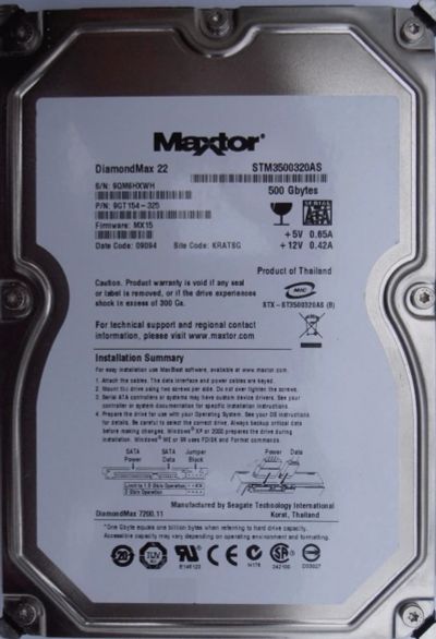 Лот: 14416704. Фото: 1. 500ГБ Жесткий диск (Maxtor) Seagate... Жёсткие диски (HDD)