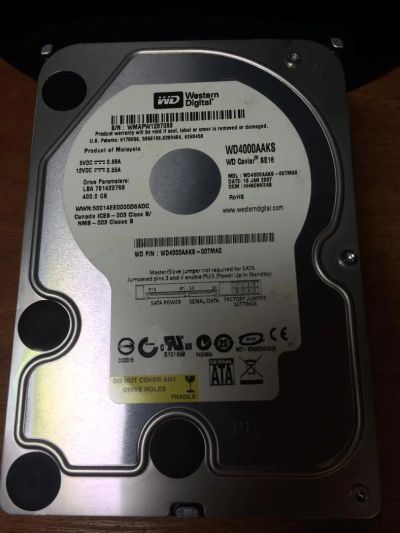 Лот: 6452691. Фото: 1. Жесткий диск(винт, HDD) WD4000AAKS... Жёсткие диски (HDD)