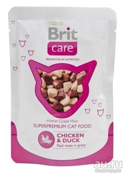 Лот: 15097918. Фото: 1. Brit (Брит) Курица Утка 80гр пауч... Корма