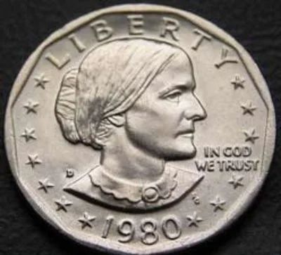 Лот: 9615139. Фото: 1. США 1 доллар 1980 года. Сьюэен... Америка