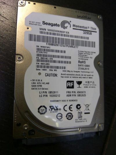 Лот: 10207111. Фото: 1. 2.5 дюйма 320GB ST320LMT020 (Sata... Жёсткие диски