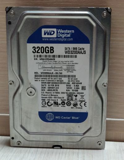 Лот: 19454515. Фото: 1. HDD WD Blue 320 Гб, Sata, 7200... Жёсткие диски (HDD)