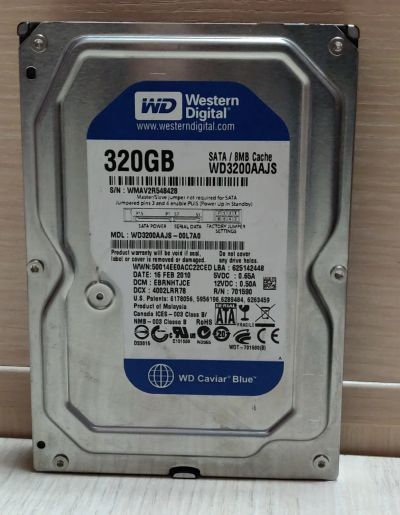 Лот: 19454515. Фото: 1. HDD WD Blue 320 Гб, Sata, 7200... Жёсткие диски