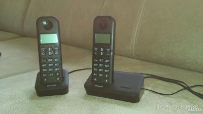 Лот: 8042085. Фото: 1. Беспроводной телефон на 2 трубки... DECT и радиотелефоны