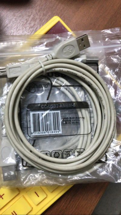 Лот: 21431167. Фото: 1. Шнур для принтера USB 1.8m Gembrig. Дата-кабели, переходники