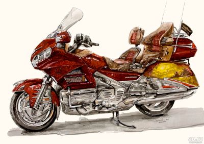 Лот: 9644197. Фото: 1. мотоцикл Honda GL1800A Gold Wing... Картины, рисунки