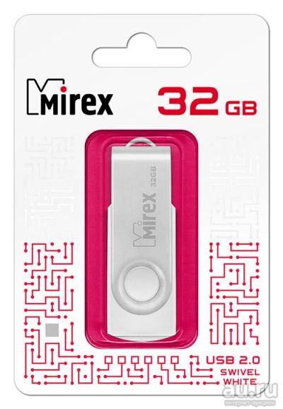 Лот: 17705091. Фото: 1. USB 32 Gb Mirex Swivel белый USB... USB-флеш карты