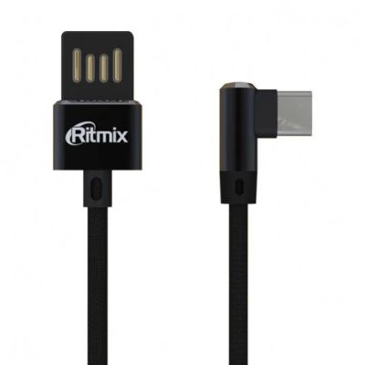 Лот: 14291495. Фото: 1. Кабель USB- Type-C Ritmix угловой... Дата-кабели, переходники