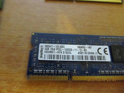 Лот: 6069459. Фото: 1. 4Gb SO DIMM DDR3 PC3L-12800S Kingston. Оперативная память