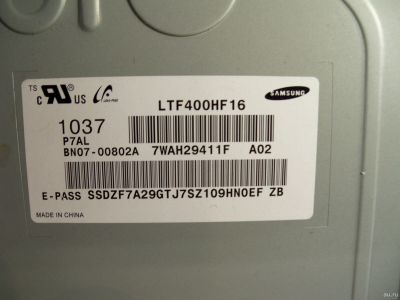 Лот: 13472984. Фото: 1. №051 планки с Panel: LTF400HF16... Запчасти для телевизоров, видеотехники, аудиотехники