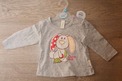Лот: 13137633. Фото: 1. Лонгслив My First Nici с зайкой... Свитера, худи, толстовки