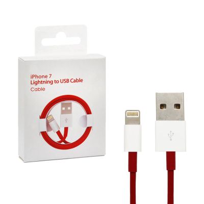 Лот: 16328264. Фото: 1. Кабель iPhone 7 Красный. Дата-кабели, переходники