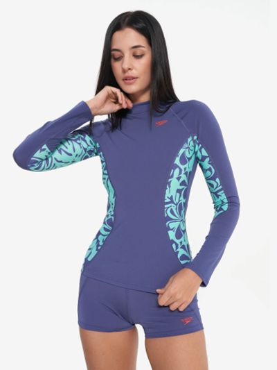 Лот: 25321339. Фото: 1. Рашгард женский Speedo, Синий. Другое (спортивная одежда)
