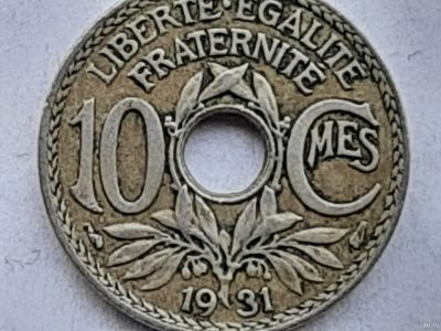 Лот: 15889993. Фото: 1. Монета Франции 10 сантимов, 1931. Европа
