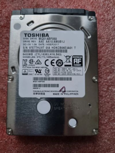 Лот: 19826641. Фото: 1. Жесткий диск 500 gb Toshiba mq01abf050... Жёсткие диски