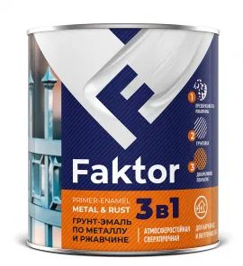 Лот: 20733758. Фото: 1. Грунт-эмаль Faktor на ржавчину... Краски, лаки, растворитель
