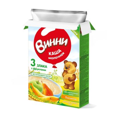 Лот: 25670364. Фото: 1. Винни каша 3 злака фрукты 200г. Другое (кормление и уход, гигиена)