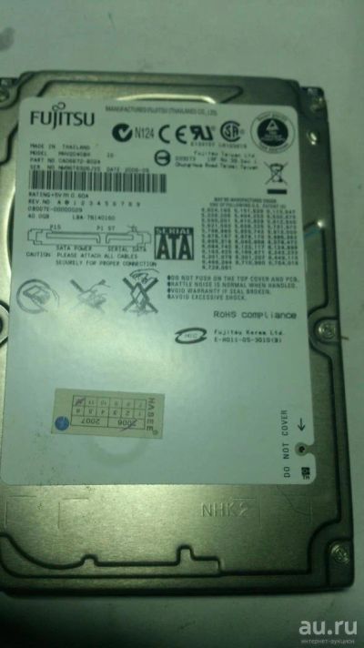 Лот: 9097090. Фото: 1. винчестер 40Гб (жесткий диск). Жёсткие диски (HDD)