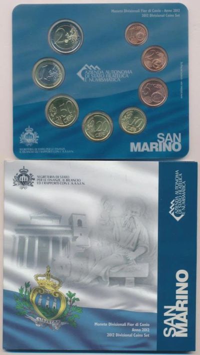 Лот: 10011920. Фото: 1. Сан-Марино 2012 набор евро монет... Наборы монет