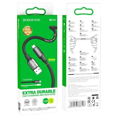 Лот: 22143987. Фото: 1. Кабель BOROFONE microUSB BX-82... Дата-кабели, переходники