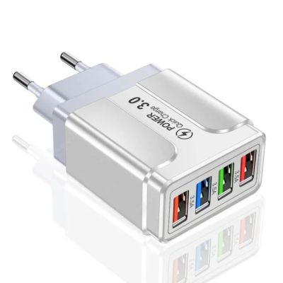 Лот: 18240873. Фото: 1. Зарядное устройство 220В 4x USB... Зарядные устройства, блоки питания, адаптеры сетевые для смартфонов