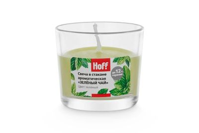 Лот: 23634829. Фото: 1. Свеча в стакане HOFF Зелёный чай. Свечи