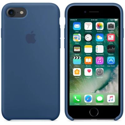 Лот: 8333428. Фото: 1. Apple Silicone Case Ocean Blue... Чехлы, бамперы