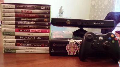 Лот: 9798720. Фото: 1. Xbox 360 + Kinect + 14 ИГР. Игровые приставки, консоли