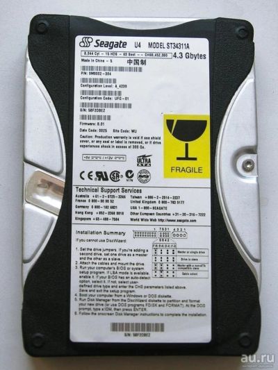 Лот: 9552572. Фото: 1. Жесткий диск Seagate ST34311A... Жёсткие диски (HDD)