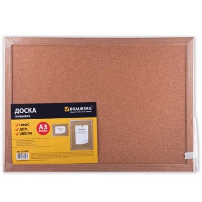 Лот: 5564053. Фото: 1. Доска пробковая 34*48см. А3 Brauberg... Другое (канцелярские и офисные товары)