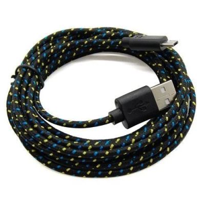 Лот: 8800108. Фото: 1. USB кабель чёрный в шелковой... Дата-кабели, переходники