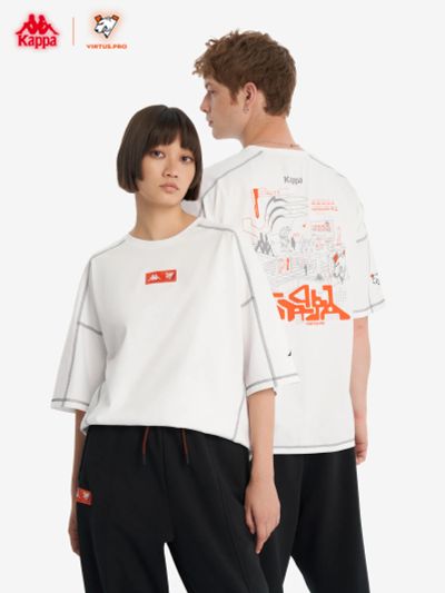 Лот: 25762376. Фото: 1. Футболка Kappa x Virtus.pro, Белый. Другое (спортивная одежда)