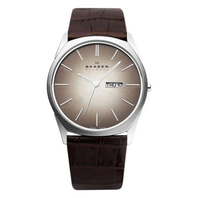 Лот: 23836429. Фото: 1. Мужские часы Skagen Leather 890XLSLD. Оригинальные наручные часы