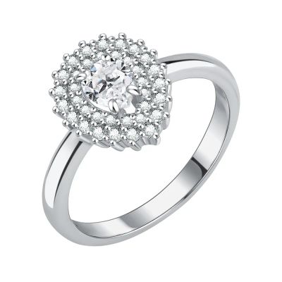 Лот: 23865572. Фото: 1. Серебряное кольцо с фианитами. Кольца, перстни