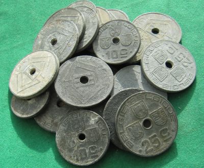 Лот: 15526198. Фото: 1. 25шт. монет Оккупационной Бельгии... Остальные страны