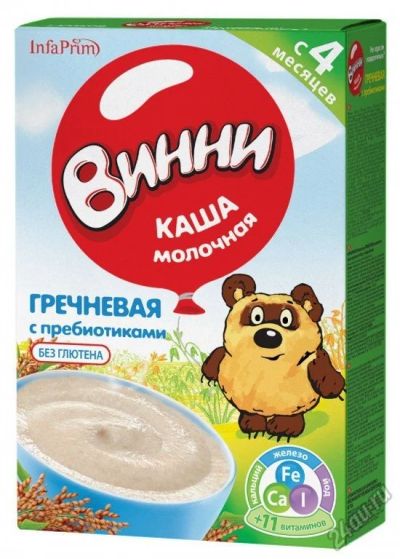 Лот: 5892074. Фото: 1. Каша "Винни" гречневая с пребиотиками. Детское питание