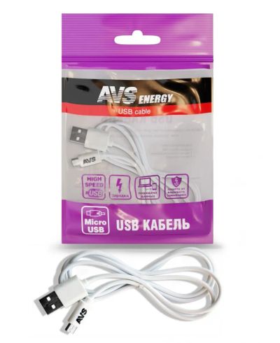 Лот: 20584114. Фото: 1. Кабель AVS micro USB(1м) MR-311. Электроприборы для автомобиля