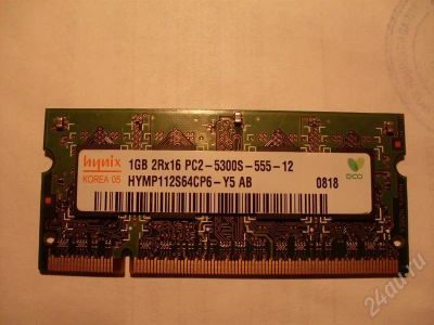 Лот: 467785. Фото: 1. ОЗУ SODIMM DDR2 HYNIX 1GB 2Rx16... Оперативная память